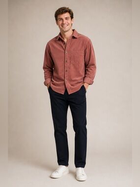Zara Blush Pink 100% Cotton Corduroy Relaxed Jacket/Button Down